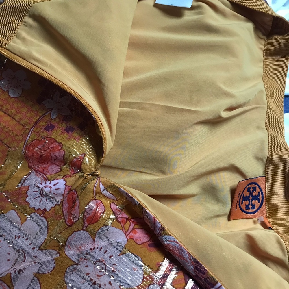 TORY BURCH SILK METALLIC SKIRT